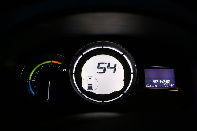 Interior display of a electric car display panel