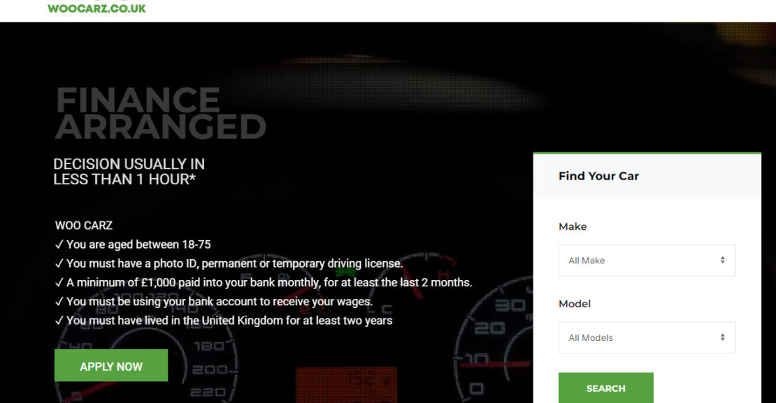 image of woo carz website