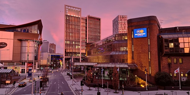 Sunset image of the city of cardiff