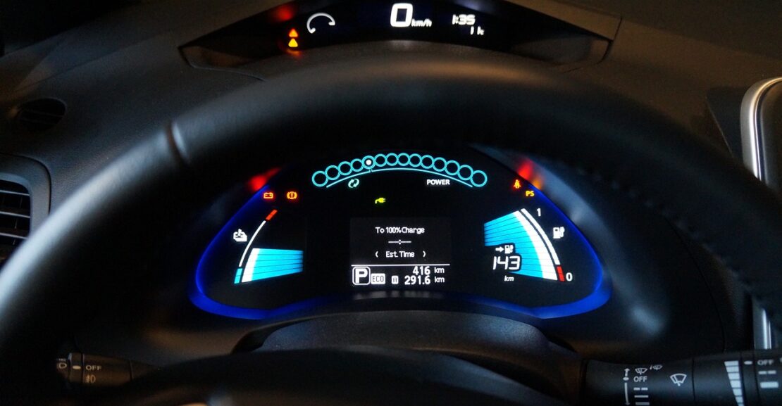 Dash board of leaf electric car