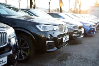 SUVs parked in a row outside
