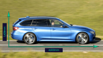 blue BMW estate car
