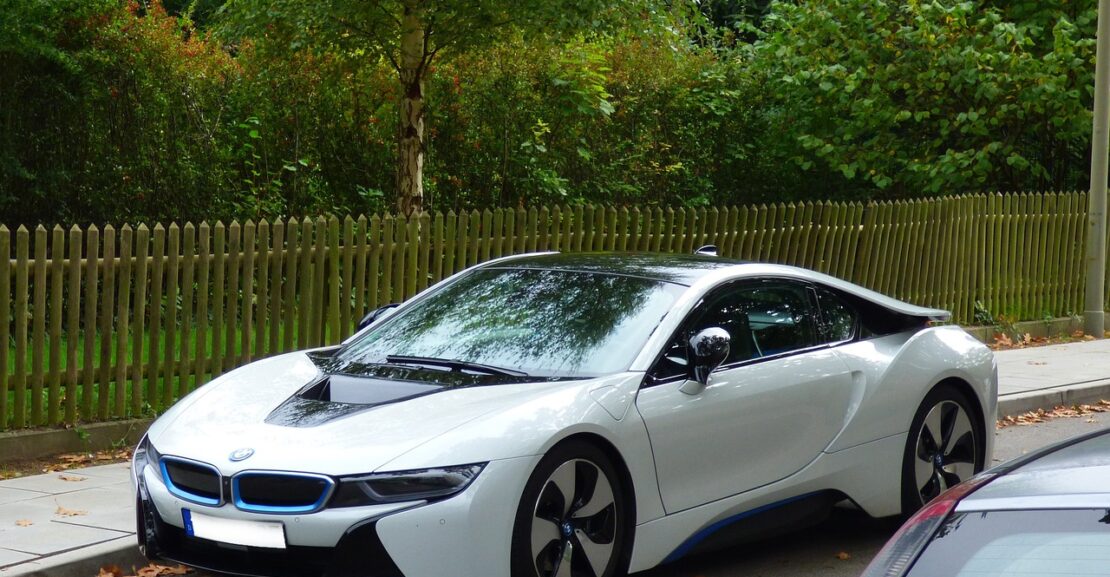 a parked electric BMW car