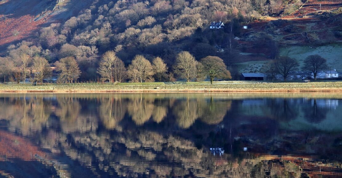 Scenic image of hills and lake in the lake district