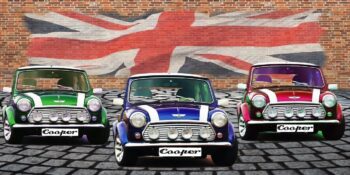 Different colour mini cooper cars