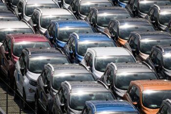 image of a collection of cars off a production line