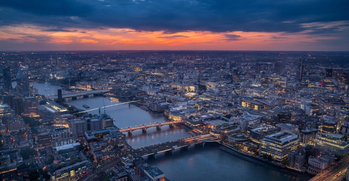 Image of London at sunset