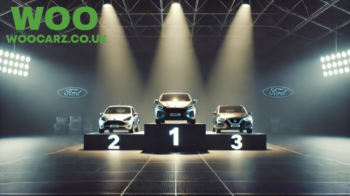 graphic of threecars on a podium, stating 1st, 2nd, 3rd